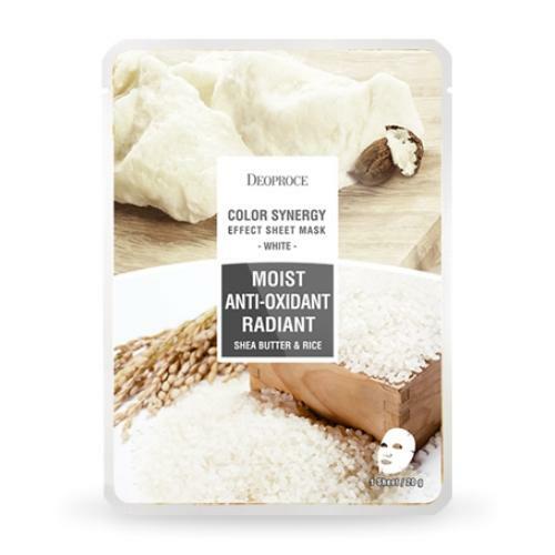 DEOPROCE Moist Soothing Smooth Mask Sheet - SHEA BUTTER & RICE (Pack of 10)