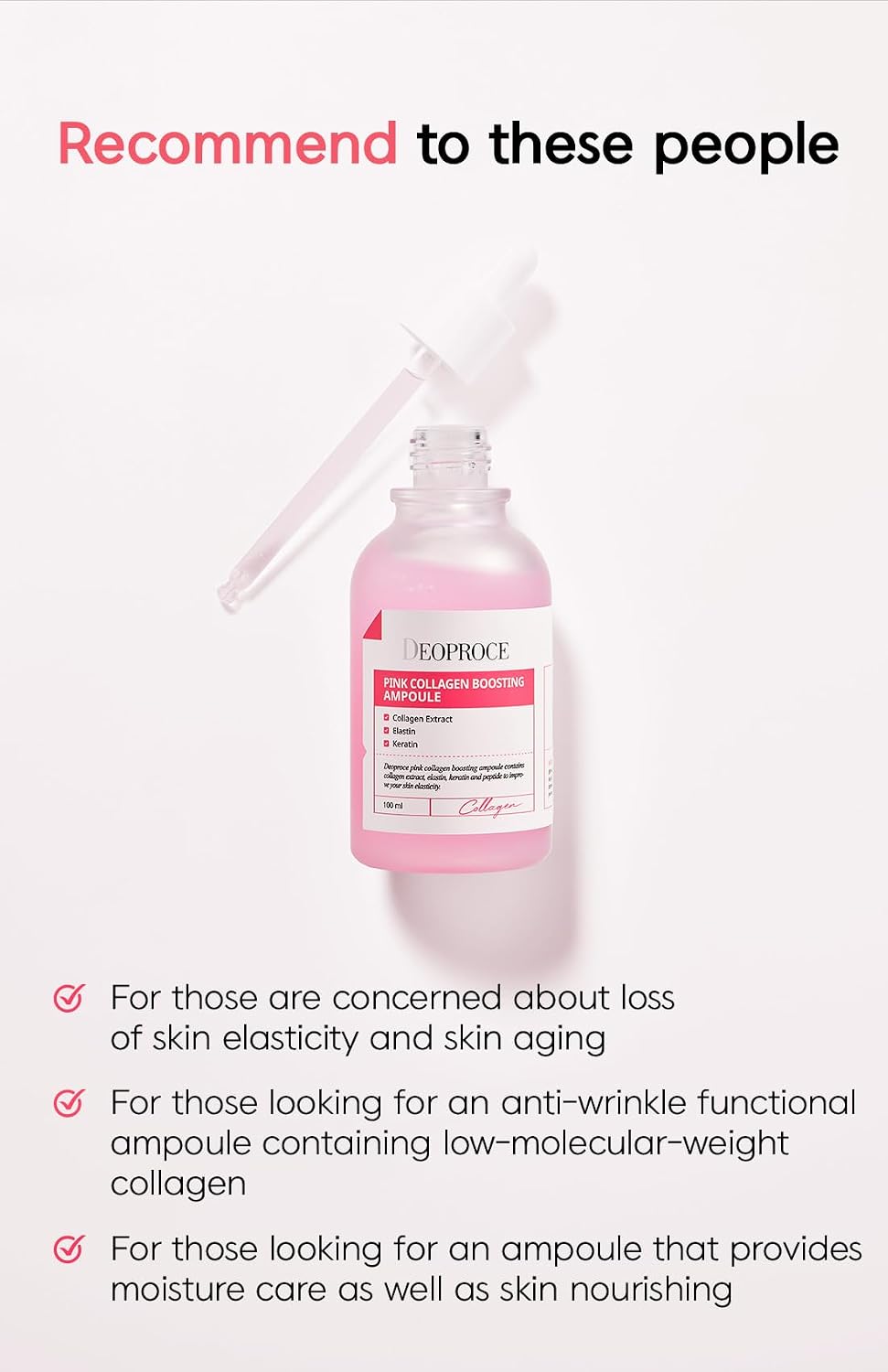 DEOPROCE - COLORFUL AMPOULE - Pink Collagen Boosting Ampoule, 100ml