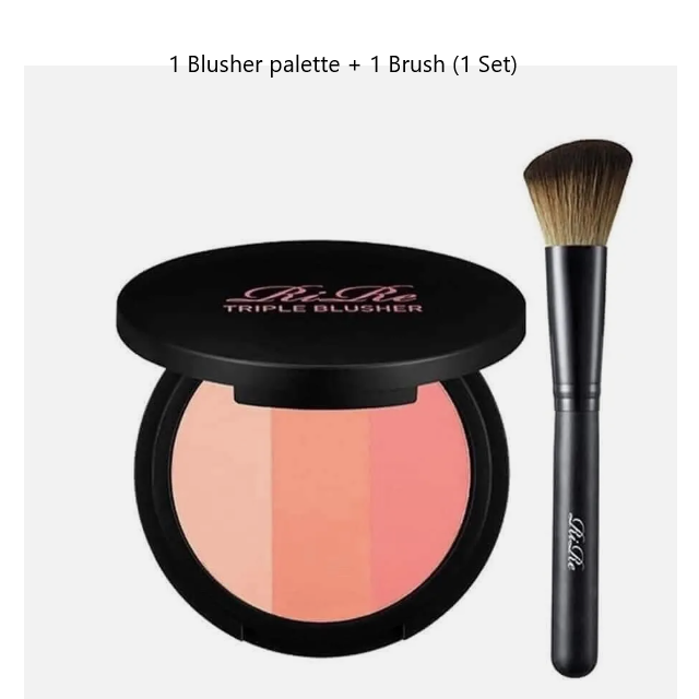 42% OFF | Triple Blusher palette Set (1 Palette + 1 Brush)