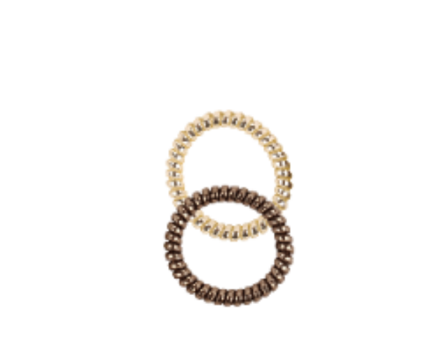 Telephone Wire Hair Band - Gold, Charcoal 2pcs