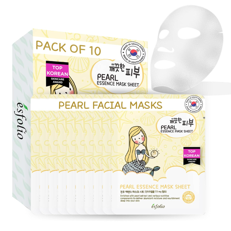 ESFOLIO PURE SKIN ESSENCE MASK PACK - PEARL, 25ml * 10