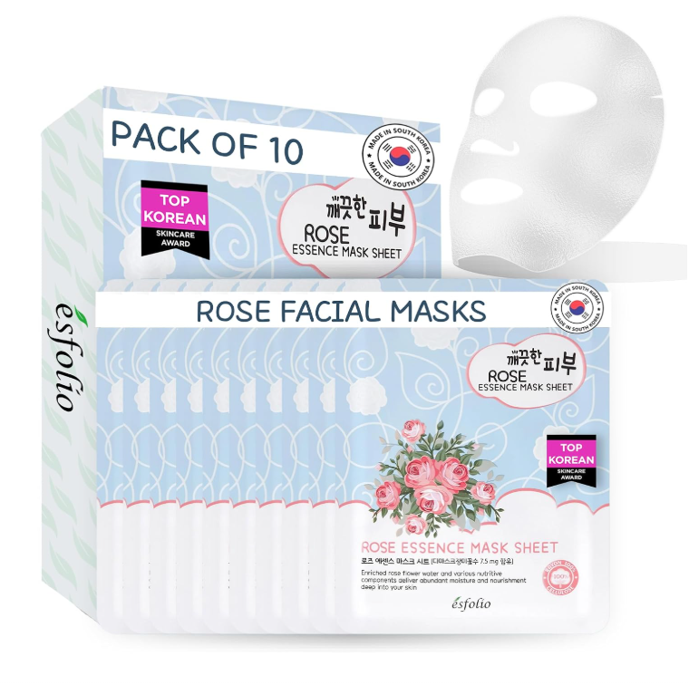 ESFOLIO PURE SKIN ESSENCE MASK PACK - ROSE, 25ml * 10