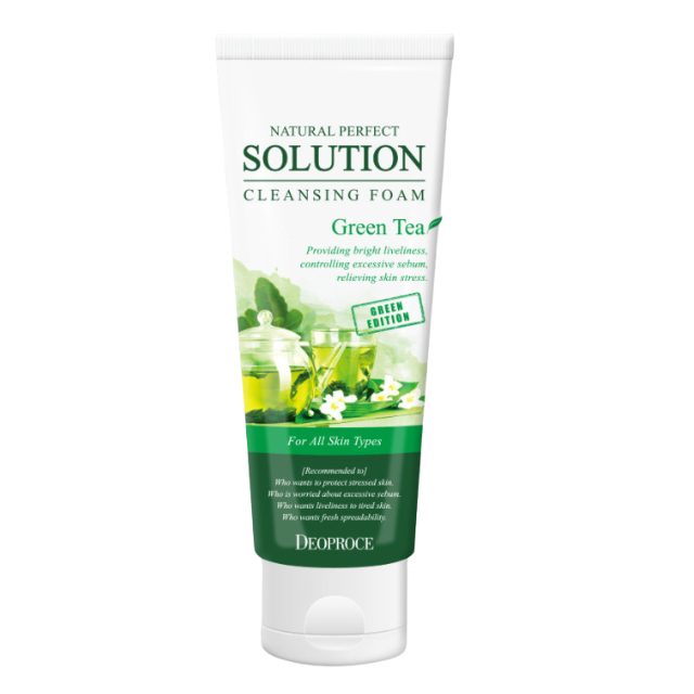 40% OFF ㅣ Deoproce Natural Perfect Solution Cleansing Foam Green Edition Green Tea