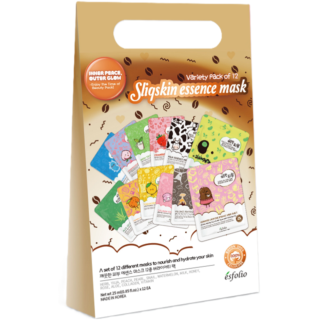 15% OFF | Esfolio Variety Mask Sheet Pack (12 Types), Mocha