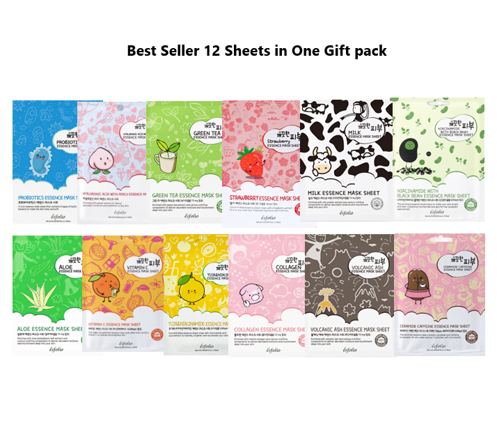 15% OFF | Esfolio Variety Mask Sheet Pack (12 Types), Mocha