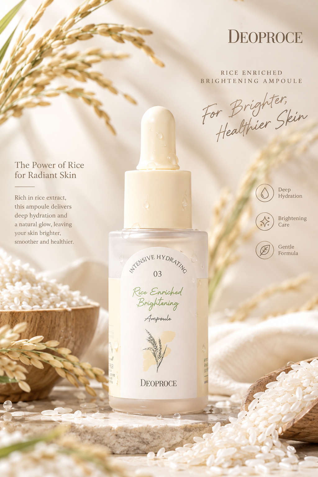 Deoproce Rice Enriched Brightening Ampoule, 30g