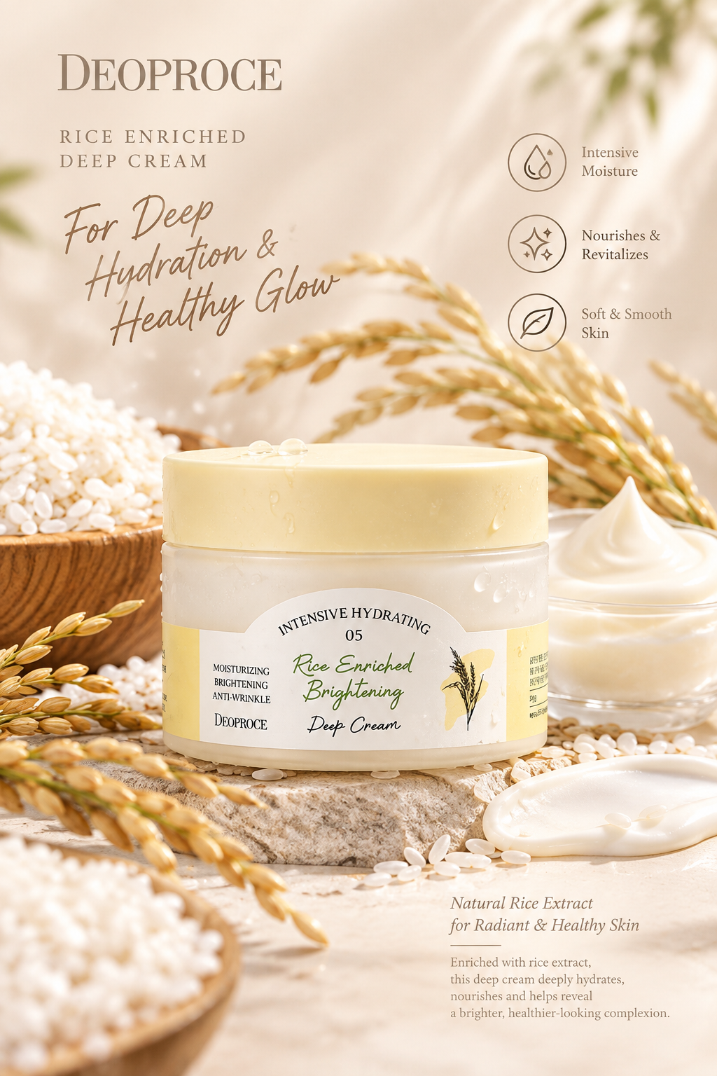 Deoproce Rice Enriched Brightening Deep Cream, 100g