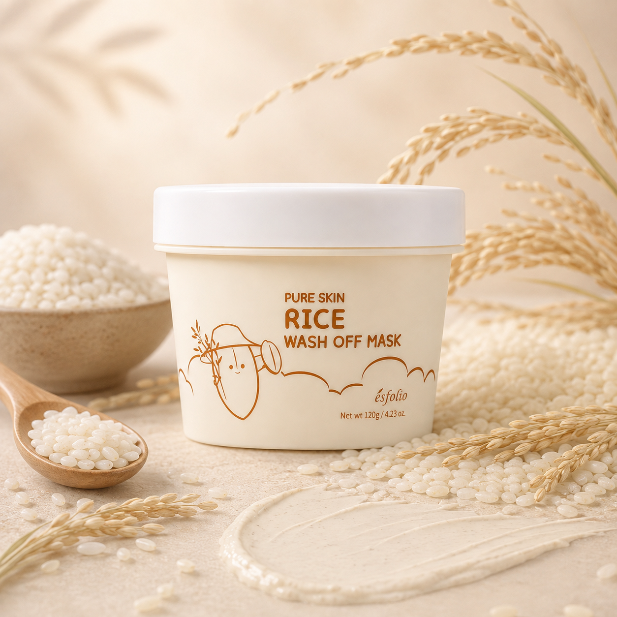 Esfolio Pure Skin Wash-Off Mask - Rice, 120g