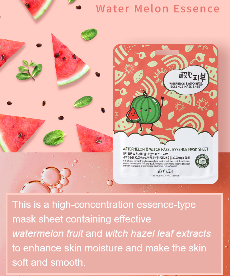 Esfolio Watermelon & Witch Hazel Essence Mask (10 Sheets)