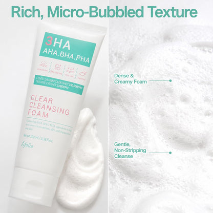 Esfolio 3HA Clear Cleansing Foam, 100ml/3.38 Fl oz