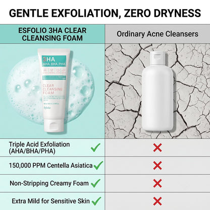 Esfolio 3HA Clear Cleansing Foam, 100ml/3.38 Fl oz