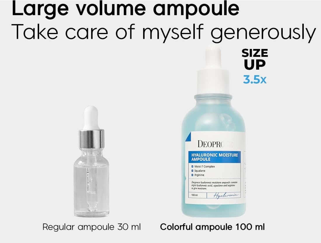 DEOPROCE - COLORFUL AMPOULE - Hyaluronic Acid Moisture Intensive Ampoule Serum, 3.4 Fl.oz