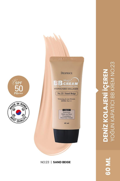 DEOPROCE Magic BB Cream SPF50+ PA+++ (60 ML) | 4-in-1 Foundation, Makeup Base, Sunscreen & Recovery Cream