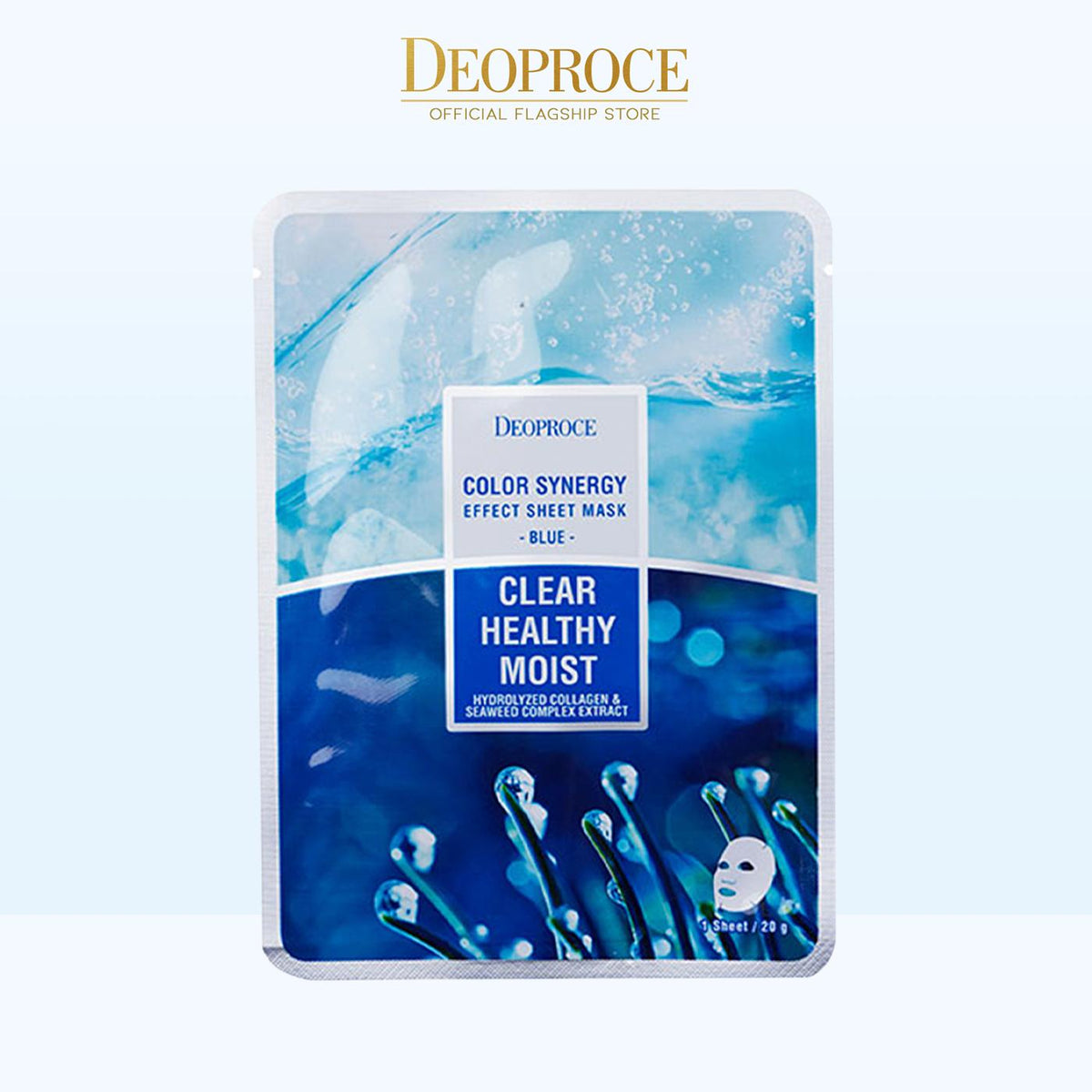 DEOPROCE Moist Soothing Smooth Mask Sheet -  COLLAGEN & SEAWEED  COMPLEX (Pack of 10)