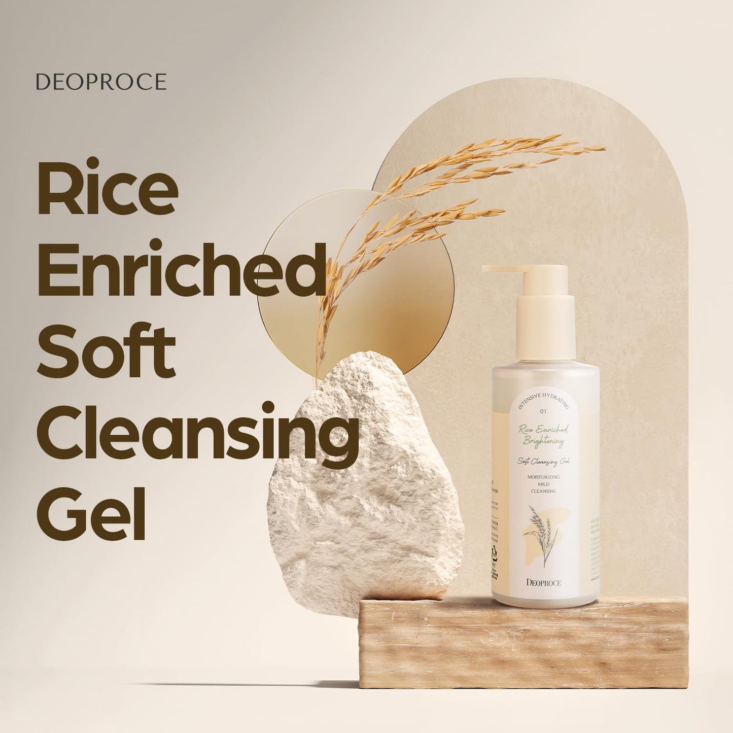 DEOPROCE Rice Enriched Soft Cleansing Gel, 200ml (6.76oz)