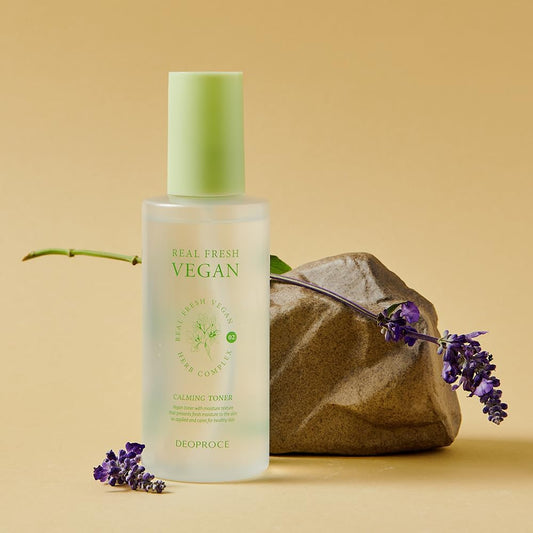 DEOPROCE Real Fresh Vegan Calming Toner, 200 ml with Rosemary, Jasmine, Chamomile, Sage, Lavender Extracts