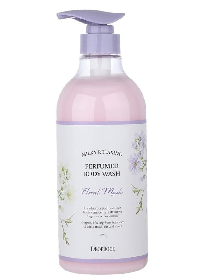 DEOPROCE Milky Relaxing Perfumed Body Wash - Floral Musk, 25.36 Oz