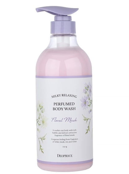 DEOPROCE Milky Relaxing Perfumed Body Wash - Floral Musk, 25.36 Oz