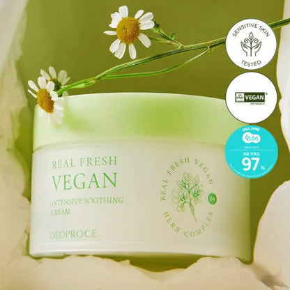 Deoproce Real Fresh Vegan Intensive Soothing Cream, 100g