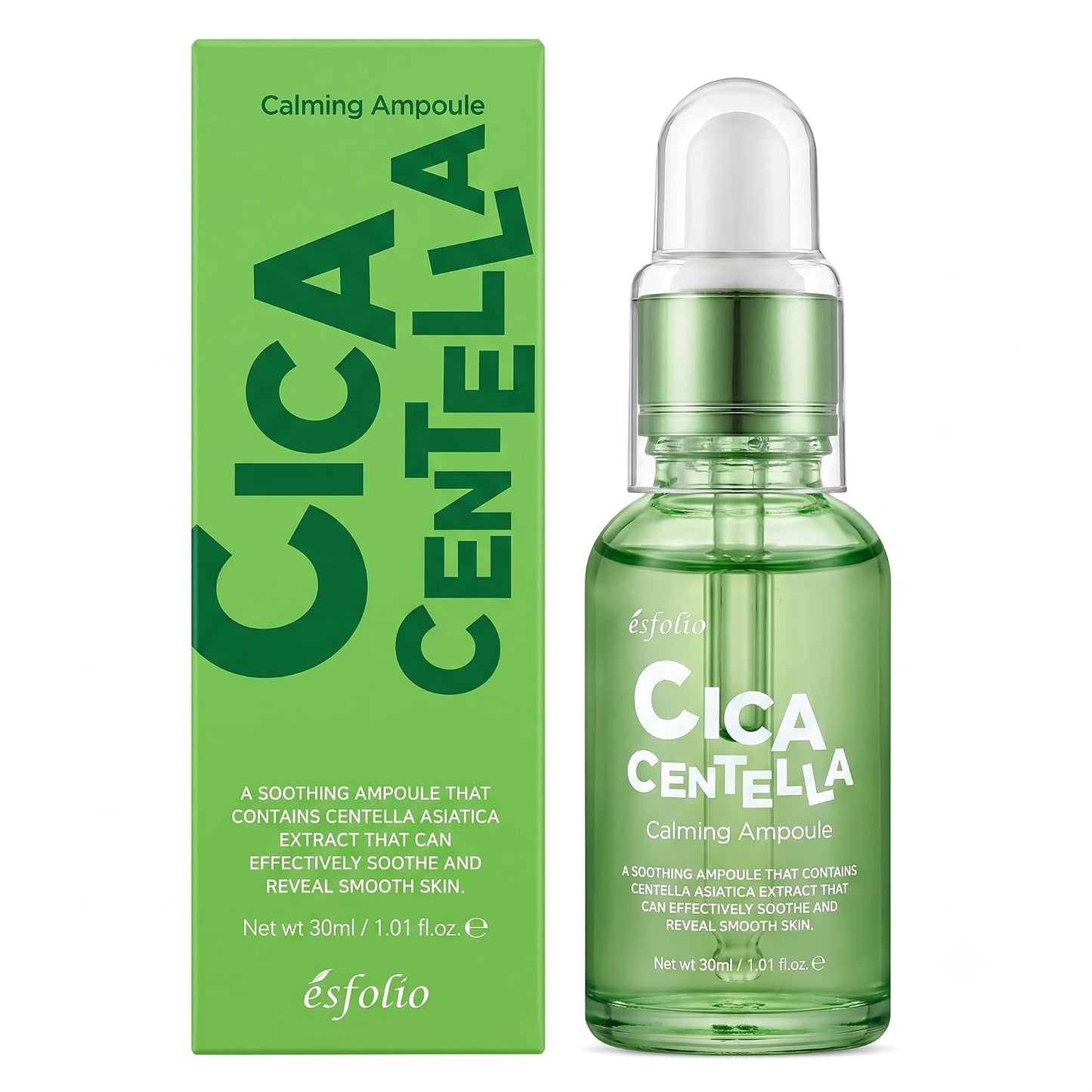 Esfolio Made in Korea Cica Centella Calming Ampoule, 1.01 fl oz / 30ml