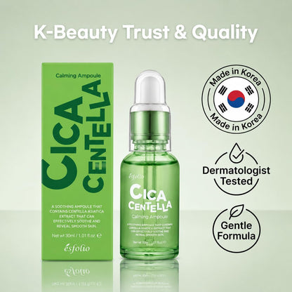 Esfolio Made in Korea Cica Centella Calming Ampoule, 1.01 fl oz / 30ml