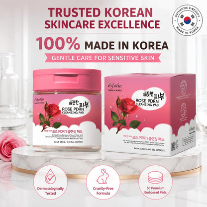 Esfoilo - Rose PDRN Cleansing Pads, 60Pads