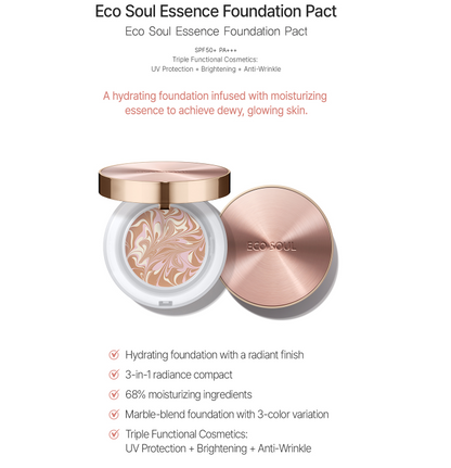 Eco Soul Essence Foundation Pact,  SPF27, PA++ (2 Colors)