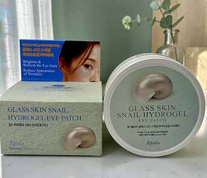 Esfolio Glass Skin Hydrogel Eye Patch, 60sheets - Collagen, Snail, Rice