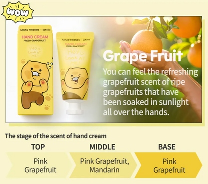 [KAKAO FRIENDS X ESFOLIO] Hand Cream - Fresh Grapefruit, 30ml
