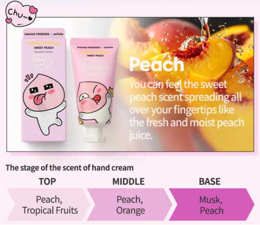 [KAKAO FRIENDS X ESFOLIO] Hand Cream - Sweet Peach, 30ml