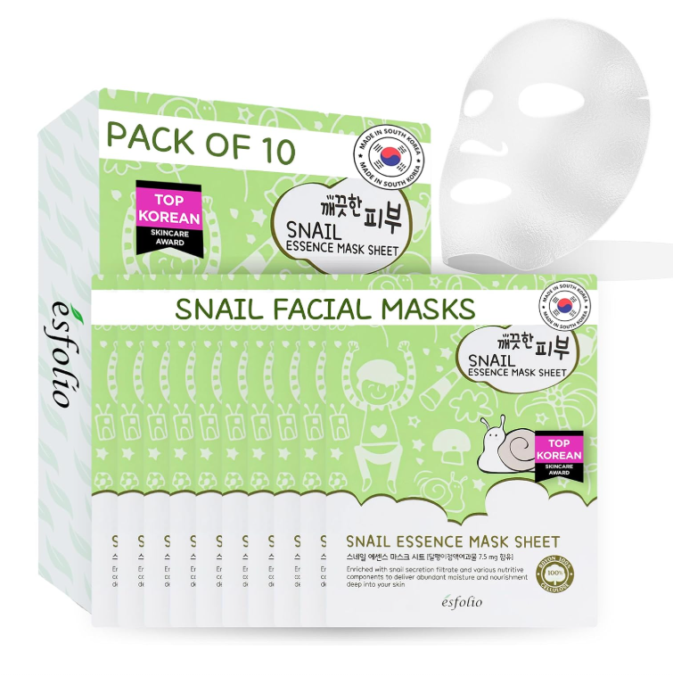 ESFOLIO PURE SKIN ESSENCE MASK PACK - SNAIL, 25ml * 10