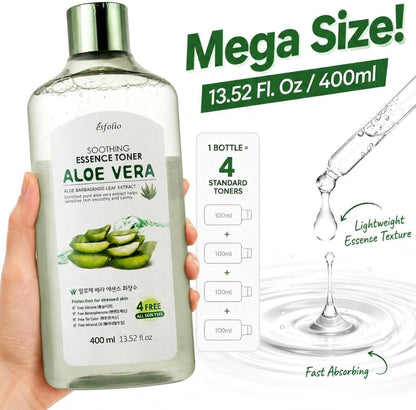 Esfolio Aloe Vera Soothing Essence Toner 13.52 Fl Oz