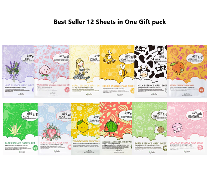 80% OFF | Esfolio Variety Mask Sheet Pack (12 Types), Romance