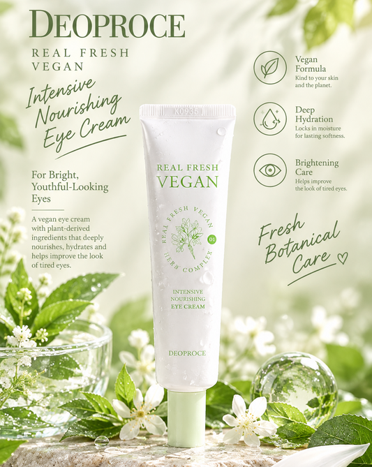 Deoproce Real Fresh Vegan Intensive Soothing Eye Cream, 30ml