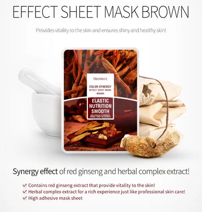 DEOPROCE Moist Soothing Smooth Mask Sheet - Red Ginseng (Pack of 10)