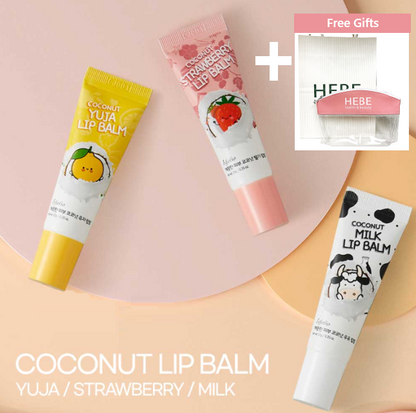 Coconut Lip Balm Variety Set + Free Gift | Makeup Bag