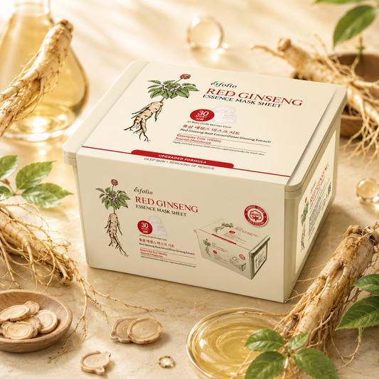 Esfolio Red Ginseng Essence Facial Mask Sheets, 30Sheets