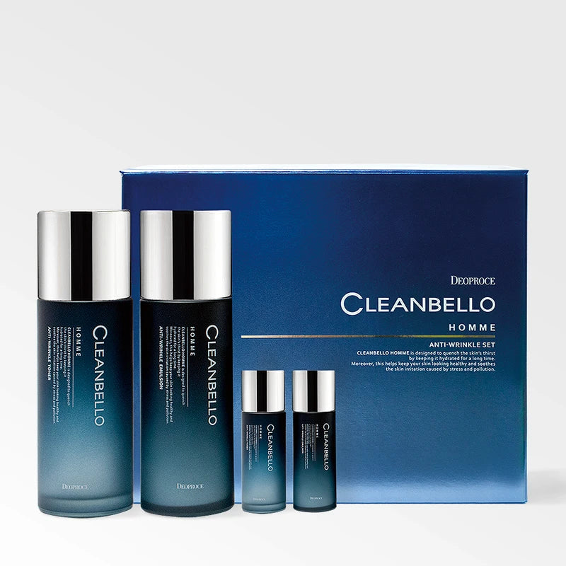 Deoproce Cleanbello Homme Anti-Aging Set (Toner 150ml*2, Emulsion 30ml*2)