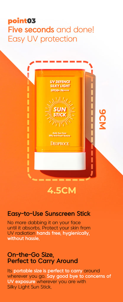 Deoproce  UV Defense Silky Light  Sun Stick (SPF50+ PA++++), 19g