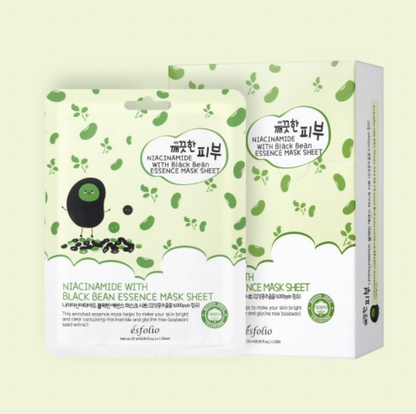 Esfolio Niacinamide with Black Bean Essence Mask (10 Sheets)